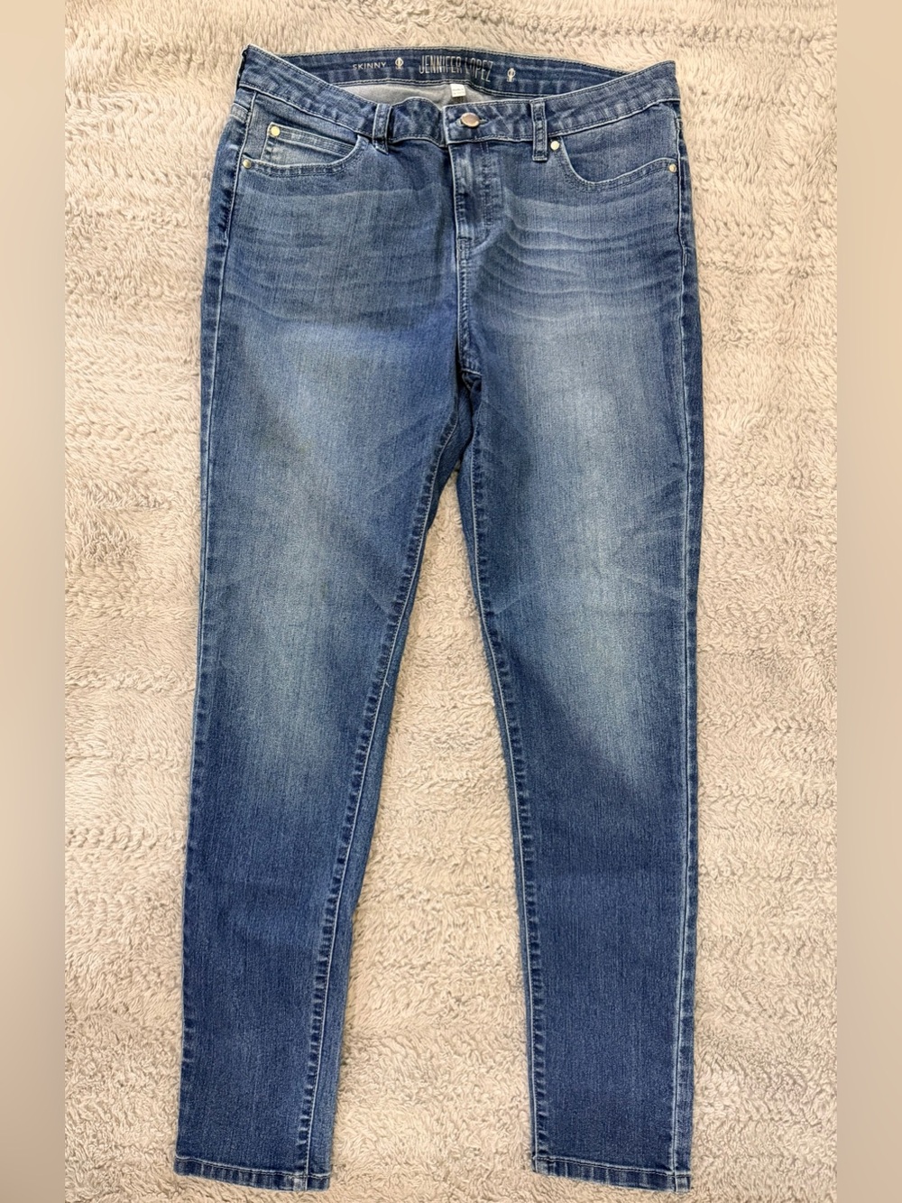 Jennifer Lopez Faded Blue Skinny Jeans